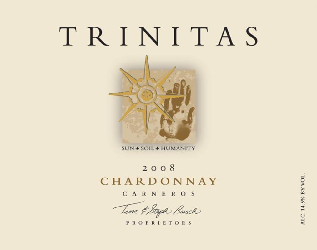 Trinitas Cellars Carneros Chardonnay 2008 Front Label