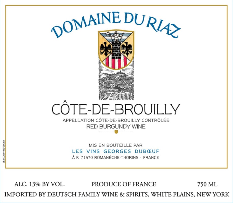 Duboeuf Cote de Brouilly Domaine du Riaz 2011 Front Label
