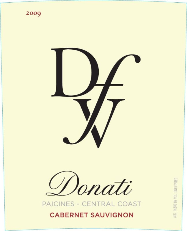 Donati Family Vineyards Cabernet Sauvignon 2009 Front Label