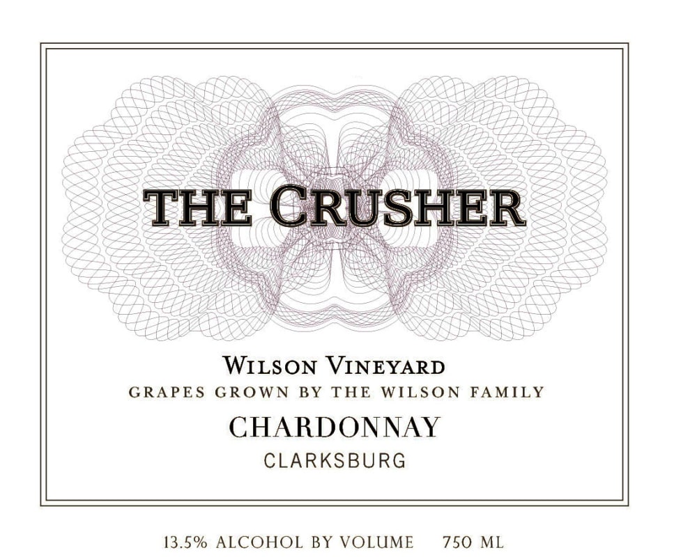 The Crusher Wilson Vineyard Chardonnay 2015 Front Label