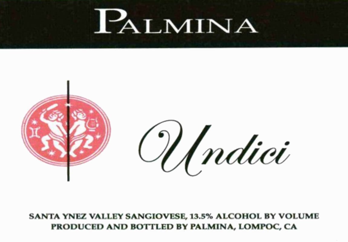 Palmina Undici Sangiovese 2006 Front Label