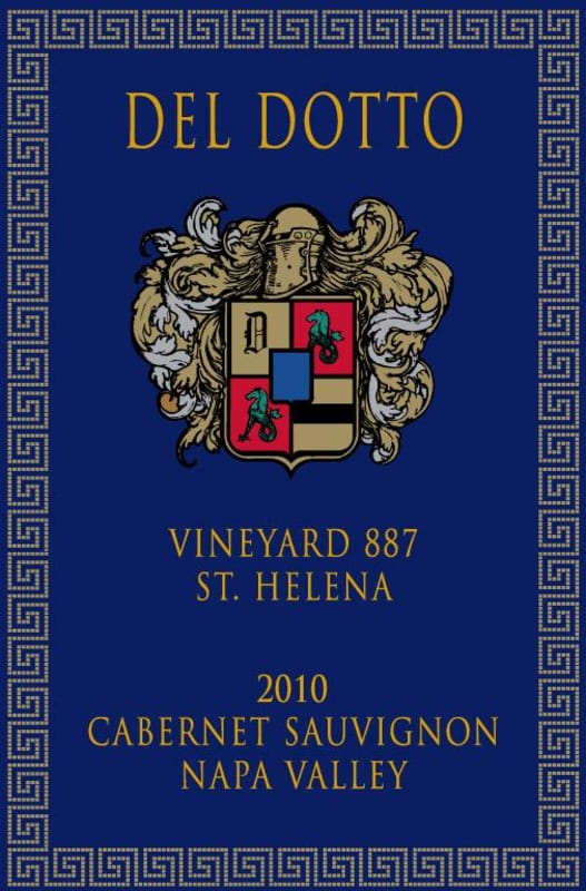 Del Dotto Connoisseurs Series 887 Reserve Cabernet Sauvignon 2010 Front Label