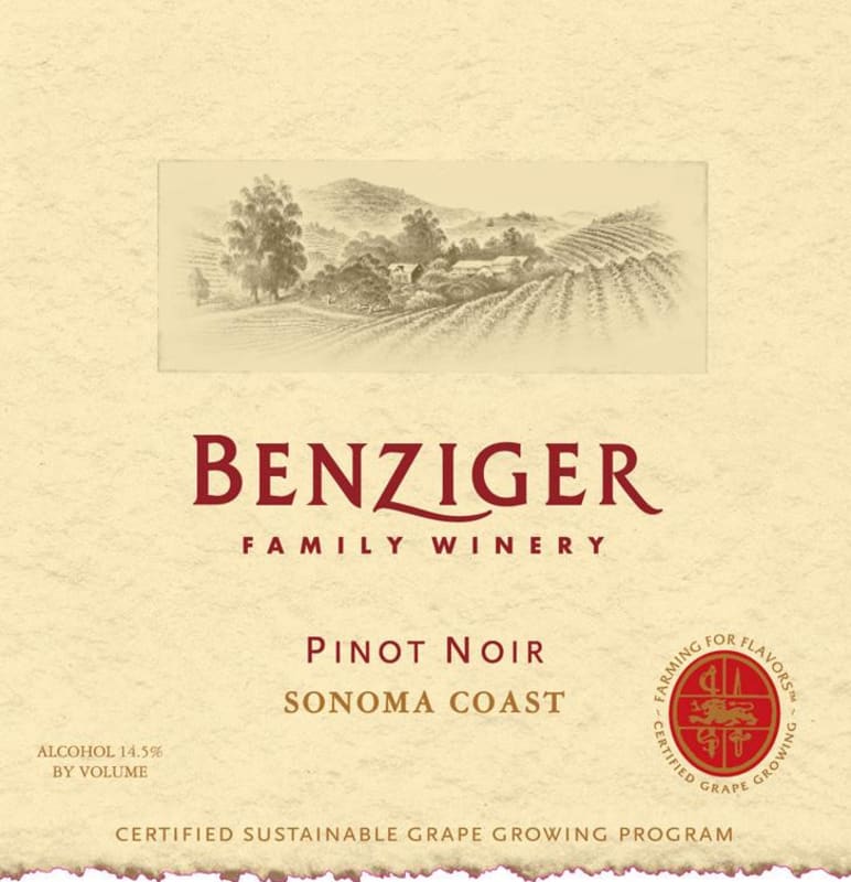 Benziger Pinot Noir 2011 Front Label