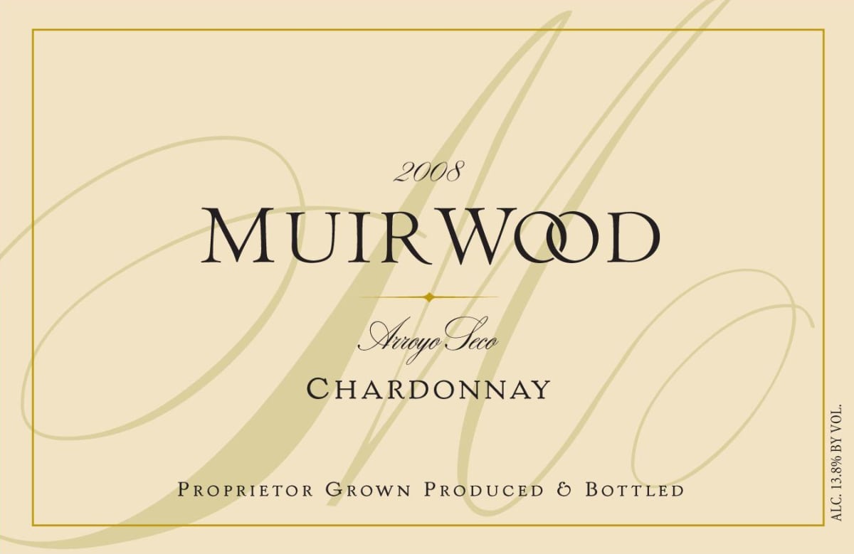 Muirwood Vineyards Chardonnay 2008 Front Label