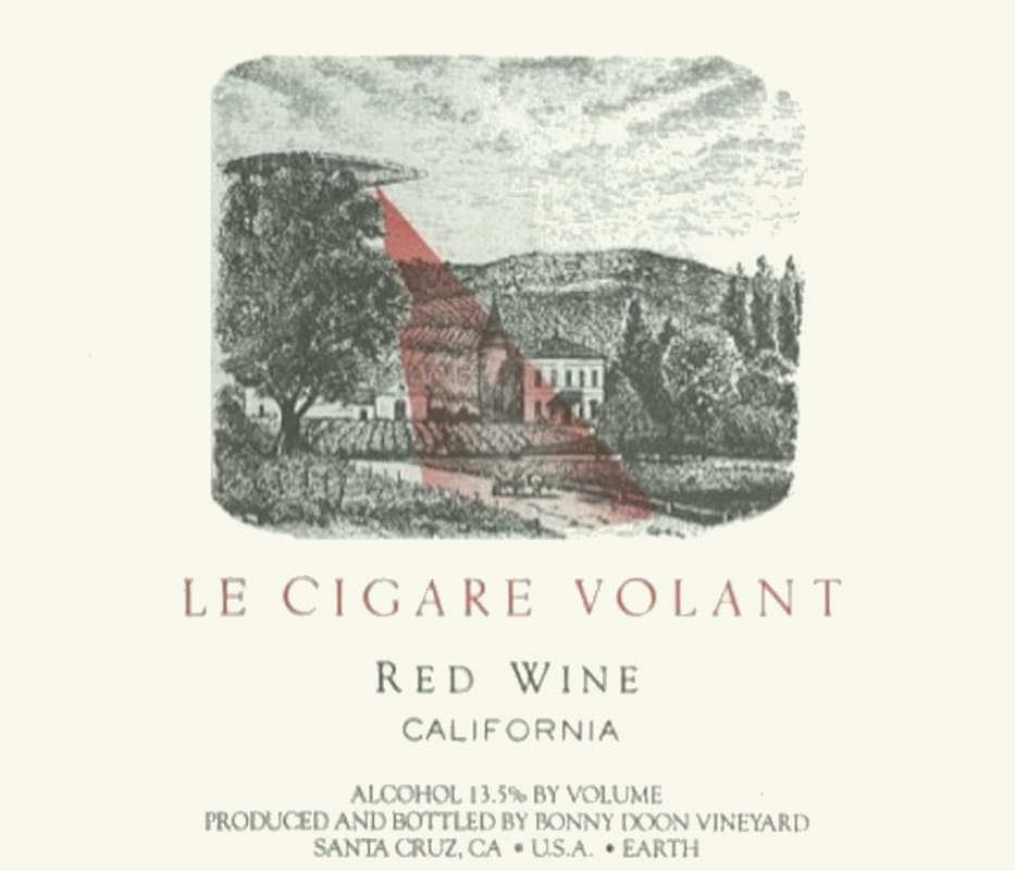 Bonny Doon Le Cigare Volant 1996 Front Label