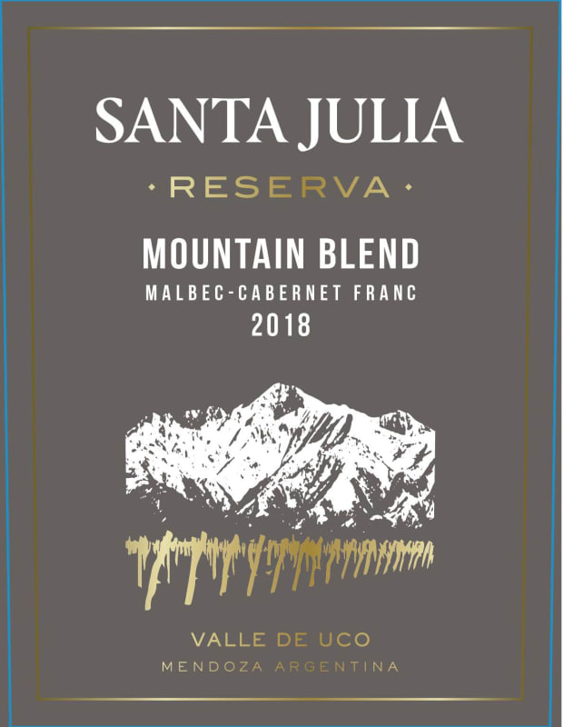 Santa Julia Reserva Mountain Blend 2018 Front Label