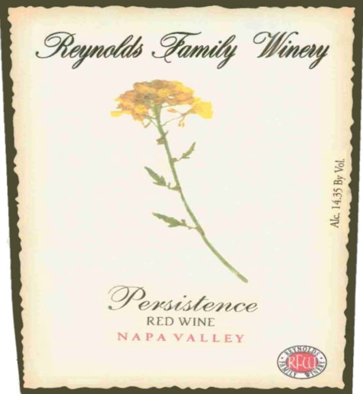 Reynolds Family Winery Persistence 2004 Front Label