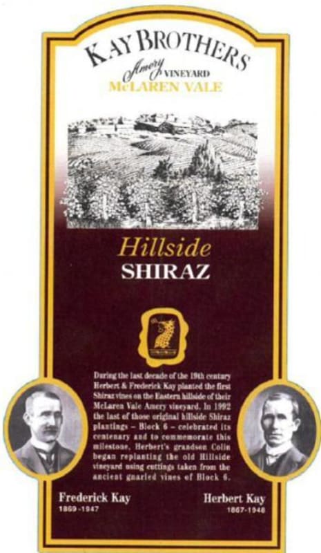 Kay Brothers Amery Vineyards Hillside Shiraz 2004 Front Label