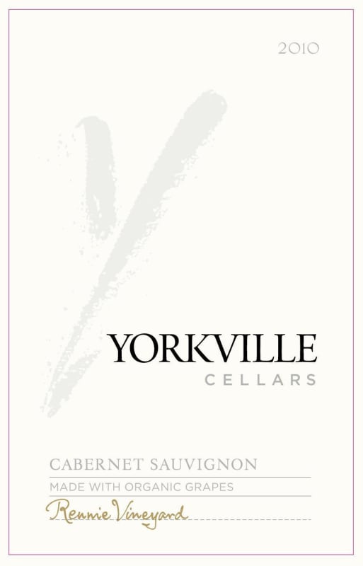 Yorkville Cellars Rennie Vineyard Cabernet Sauvignon 2010 Front Label