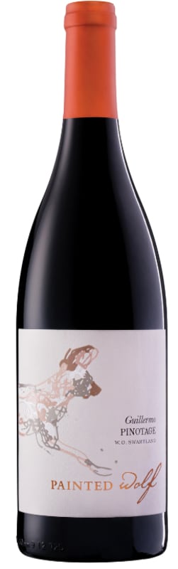 Painted Wolf Guillermo Pinotage 2024 Front Bottle Shot