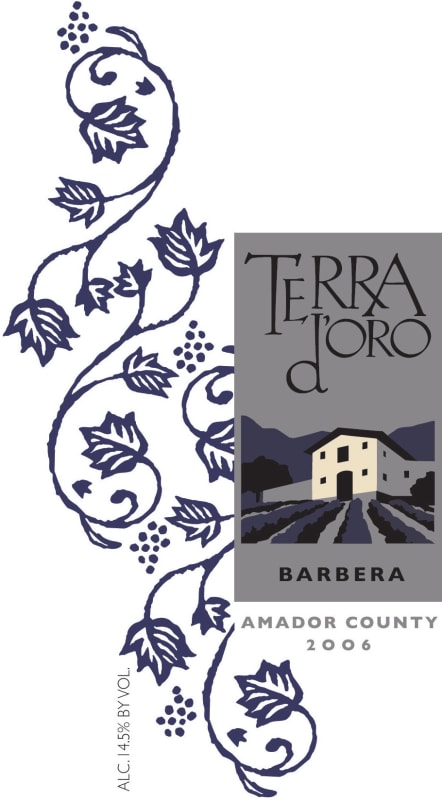 Terra d'Oro Amador County Barbera 2006 Front Label