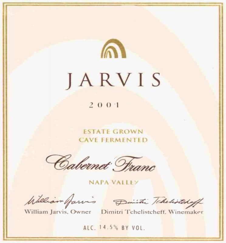 Jarvis Cabernet Franc 2001 Front Label