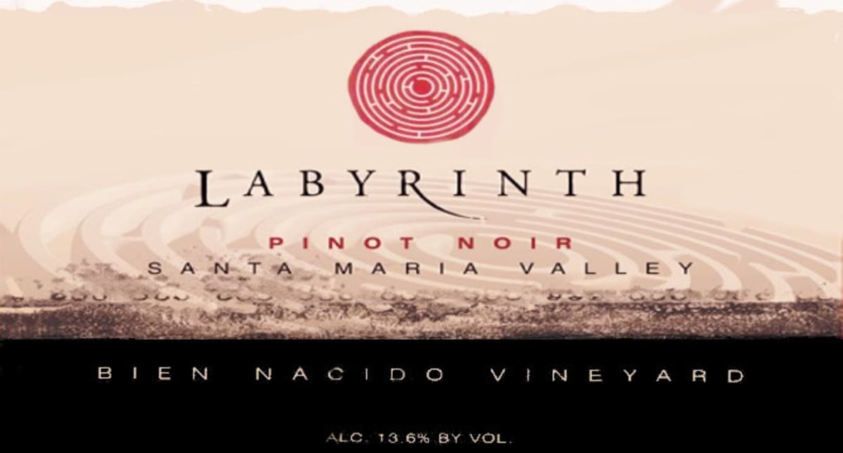 Labyrinth Wine Cellars Bien Nacido Vineyard Pinot Noir 2006 Front Label