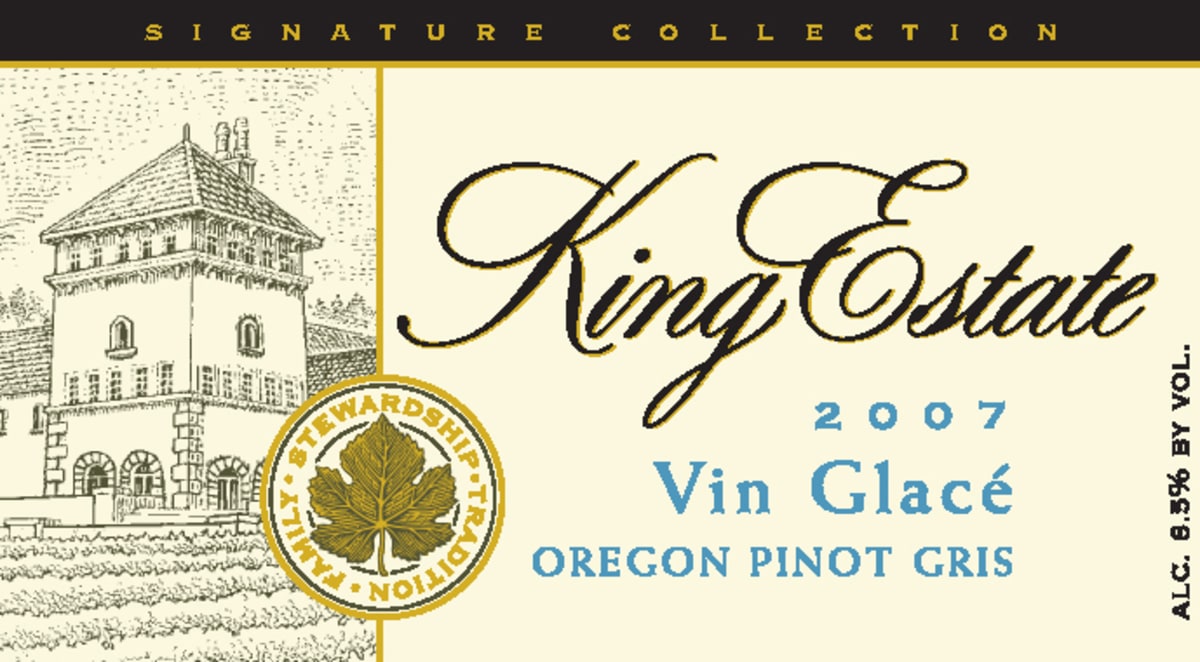 King Estate Signature Collection Vin Glace Pinot Gris 2007 Front Label