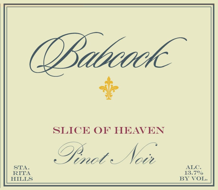 Babcock A Slice of Heaven Pinot Noir 2011 Front Label