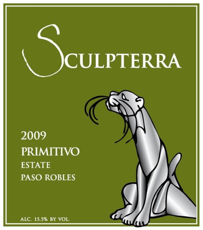 Sculpterra Winery Estate Primitivo 2009 Front Label