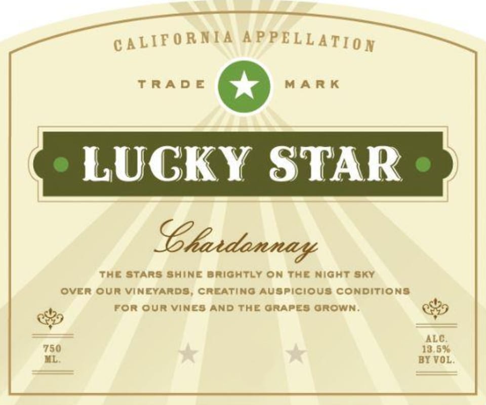 Lucky Star Chardonnay 2015 Front Label