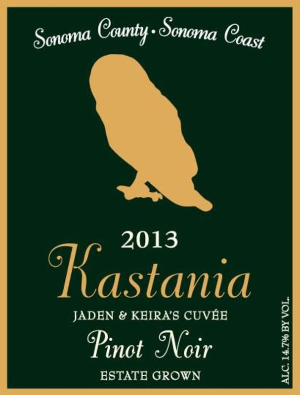 Kastania Vineyards Jaden & Keiras Cuvee Estate Pinot Noir 2013 Front Label