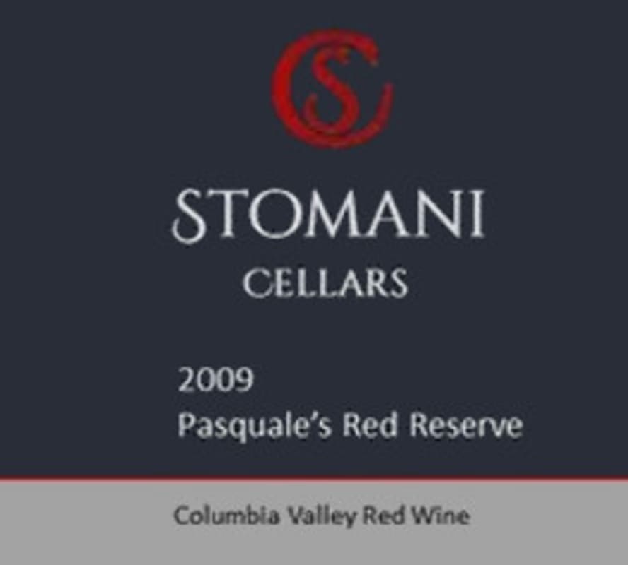 Stomani Cellars Pasquale's Red Reserve 2009 Front Label