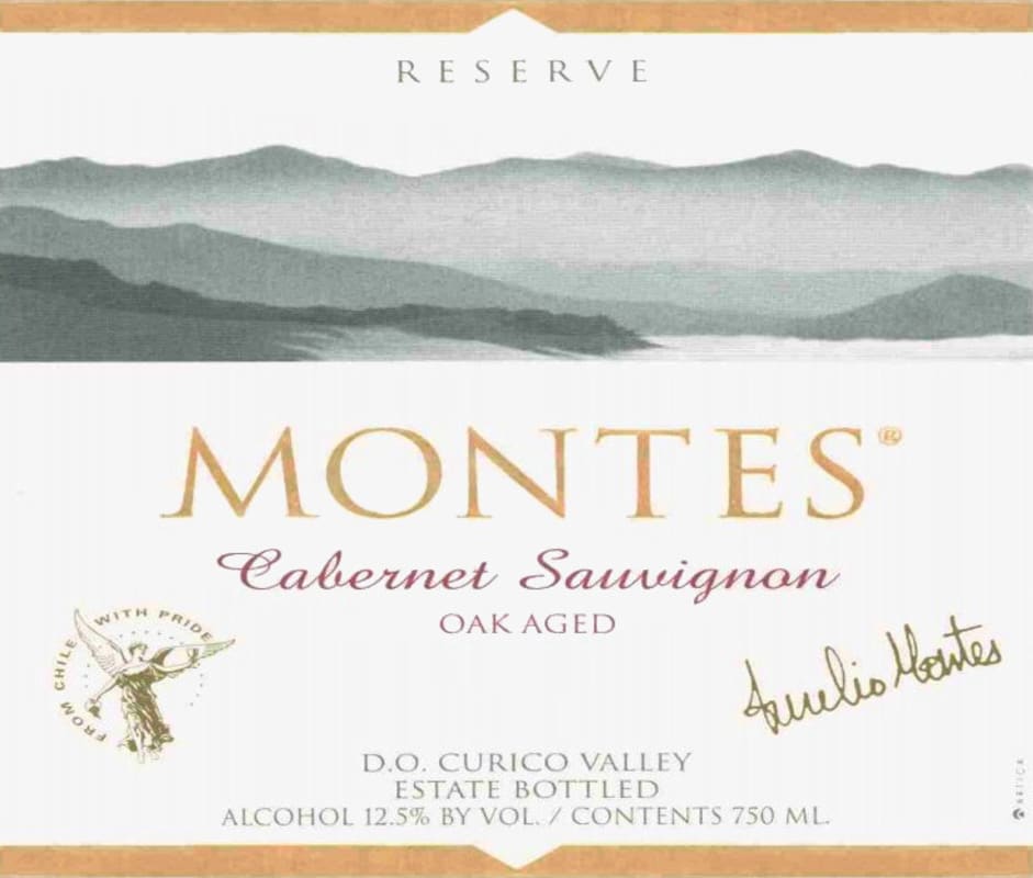 Montes Reserva Cabernet Sauvignon 1998 Front Label