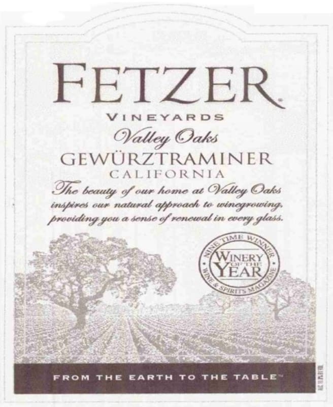 Fetzer Valley Oaks Gewurztraminer 2007 Front Label