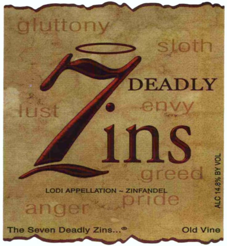 Michael David Winery 7 Deadly Zins Zinfandel 2004 Front Label