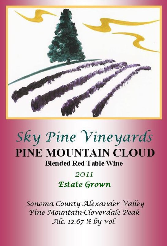BobDog Winery Sky Pine Vineyards Mountain Cloud 2011 Front Label
