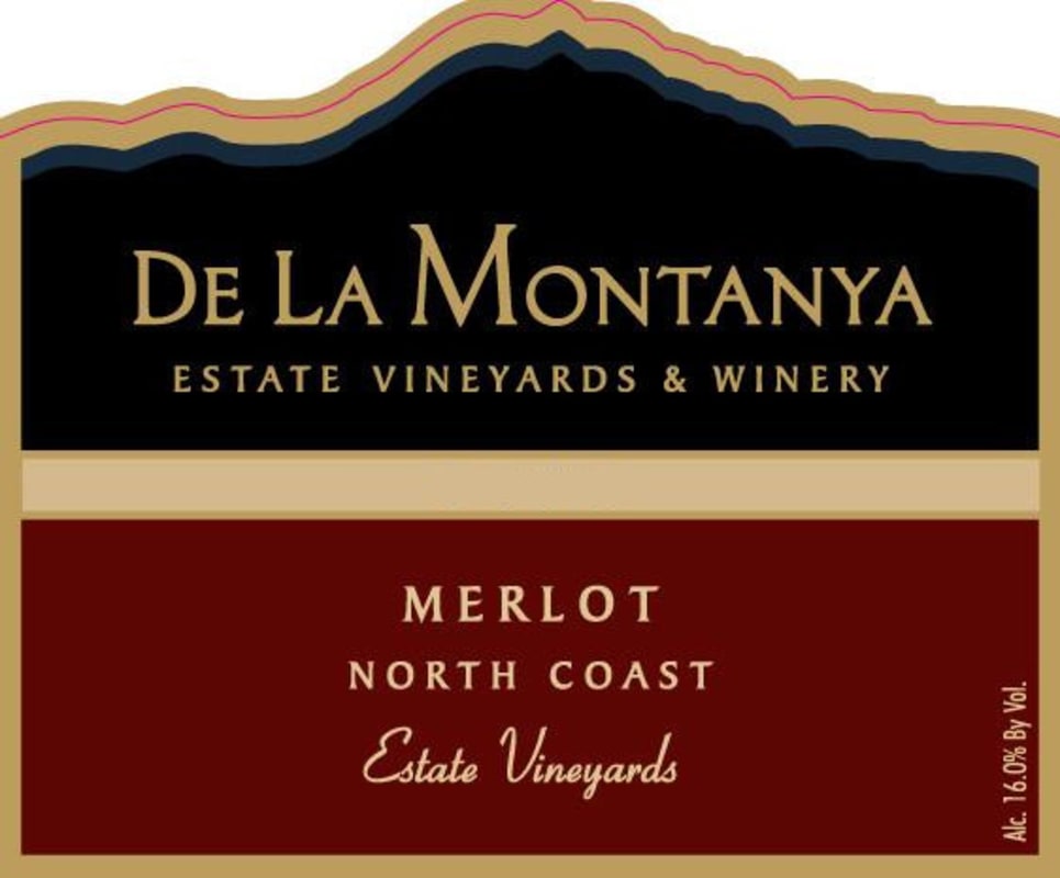De La Montanya Winery Estate Vineyard Merlot 2008 Front Label