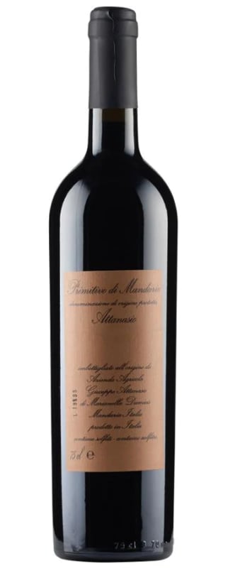 Attanasio Primitivo di Manduria 2015 Front Bottle Shot