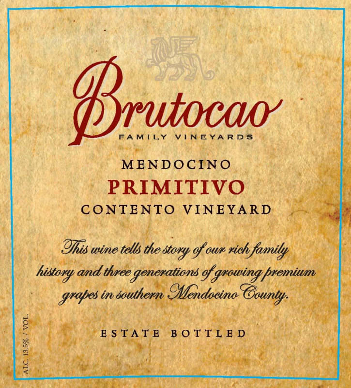 Brutocao Contento Vineyard Primitivo 2011 Front Label