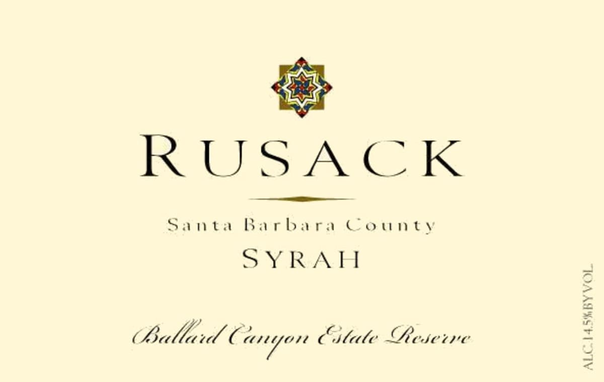 Rusack Ballard Canyon Estate Reserve Syrah 2010 Front Label