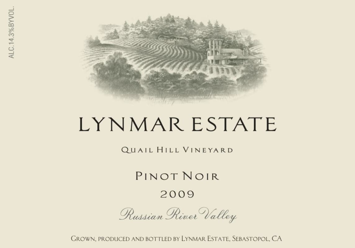Lynmar Winery Quail Hill Vineyard Pinot Noir 2009 Front Label