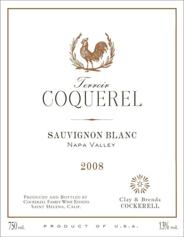 Coquerel Wines Sauvignon Blanc 2008 Front Label