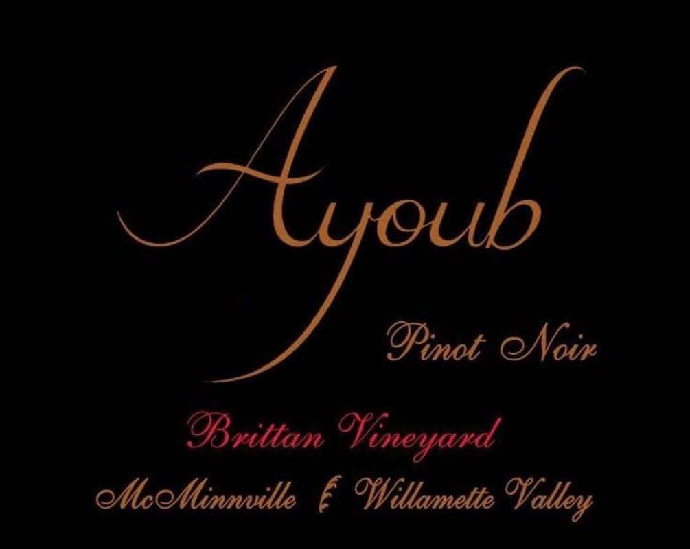 Ayoub Vineyard Brittan Vineyard Pinot Noir 2015 Front Label