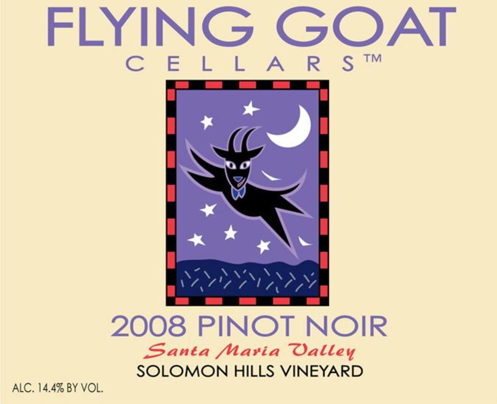 Flying Goat Cellars Solomon Hill Vineyard Pinot Noir 2008 Front Label
