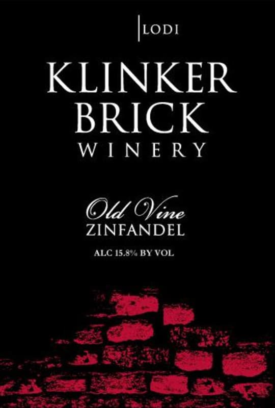 Klinker Brick Old Vine Zinfandel 2010 Front Label