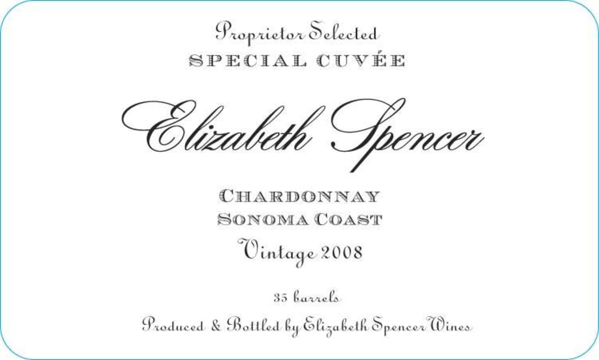 Elizabeth Spencer Special Cuvee Chardonnay 2008 Front Label