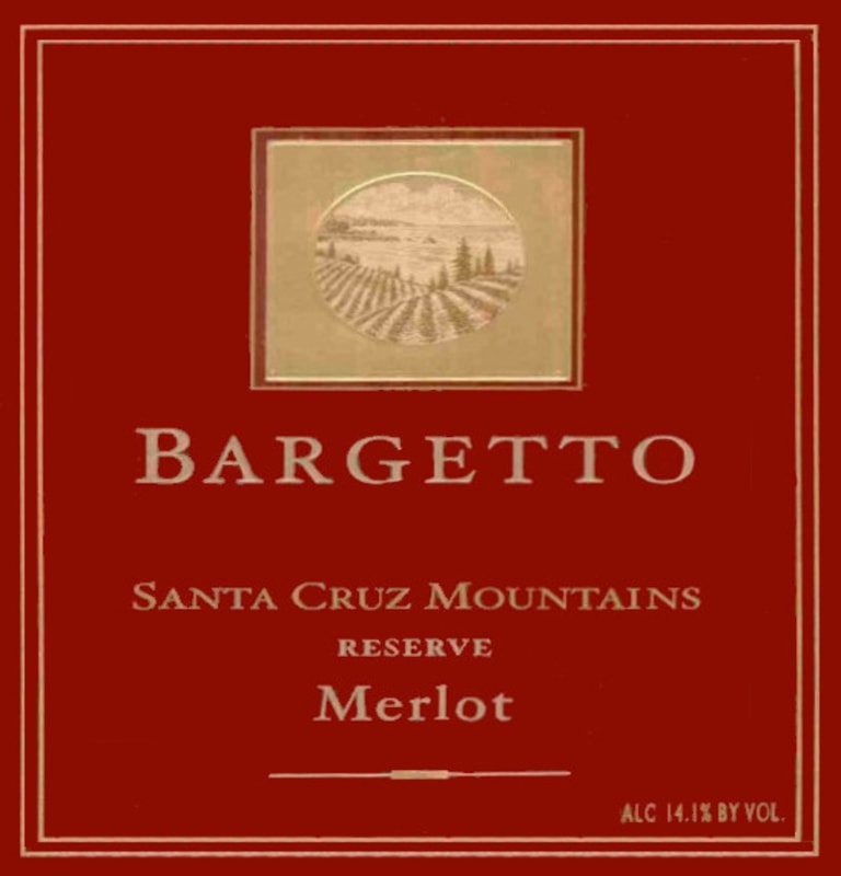 Bargetto Reserve Merlot 2003 Front Label
