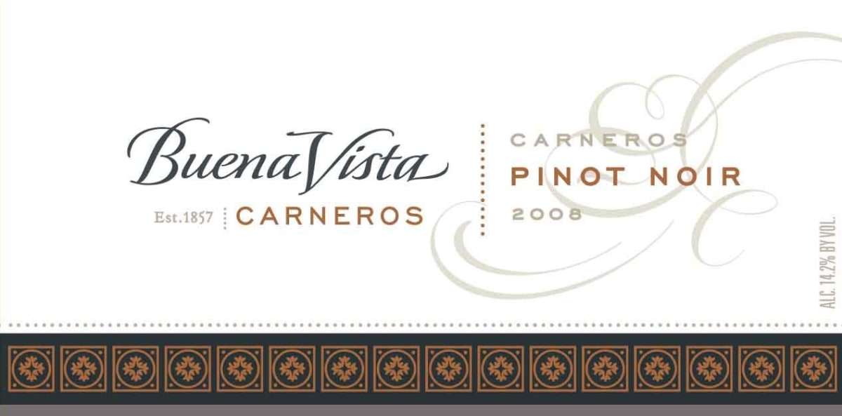 Buena Vista Carneros Pinot Noir 2008 Front Label