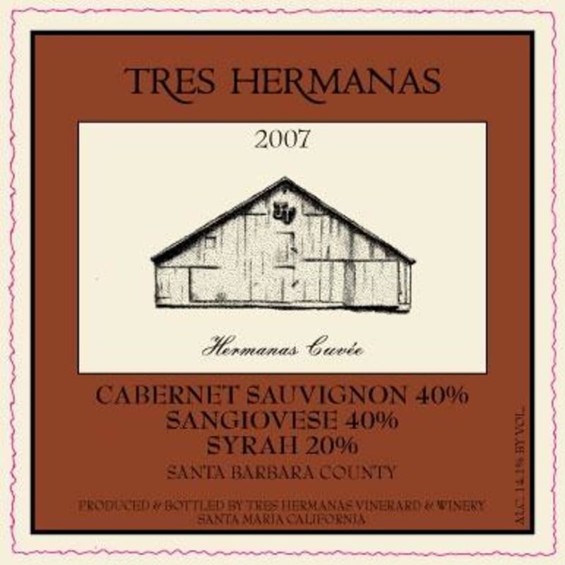 Tres Hermanas Vineyard & Winery Hermanas Cuvee 2007 Front Label