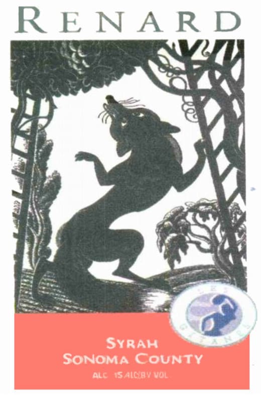 Renard Wines Syrah 2011 Front Label