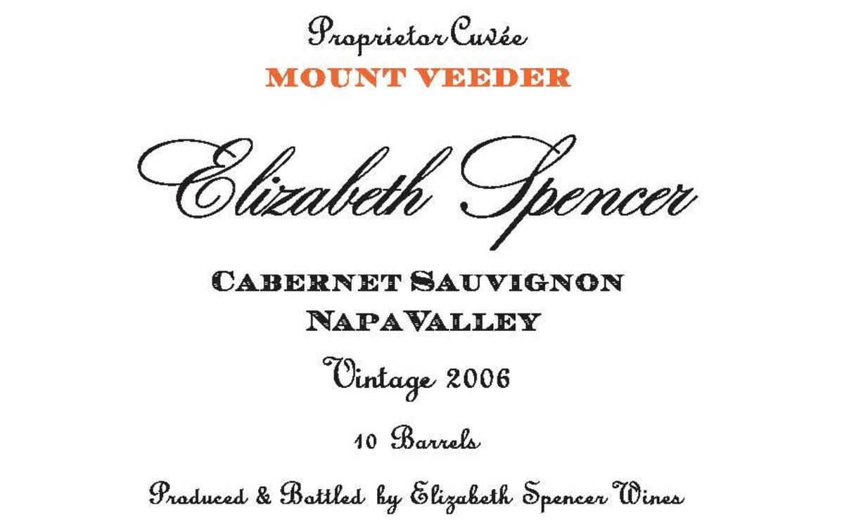 Elizabeth Spencer Mount Veeder Cabernet Sauvignon 2006 Front Label