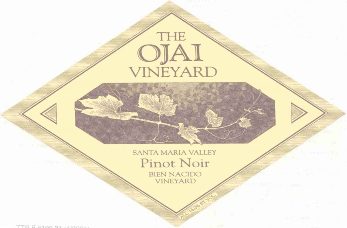 Ojai Bien Nacido Pinot Noir 2008 Front Label