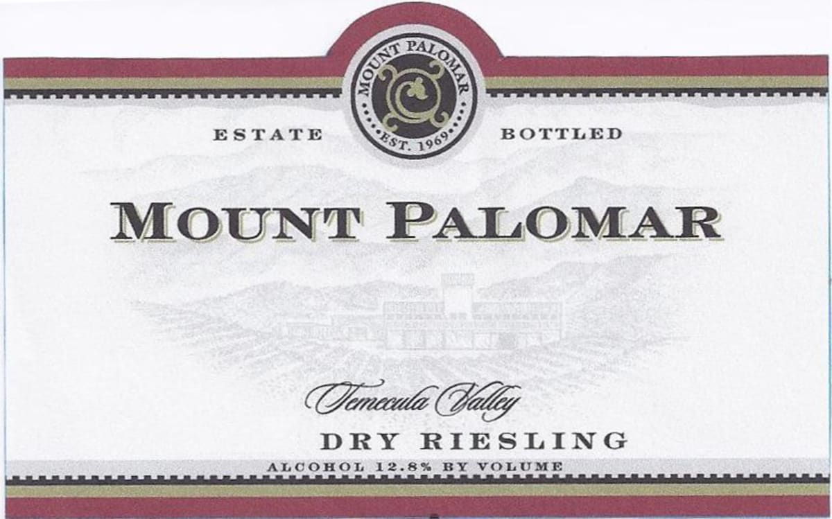 Mount Palomar Winery Dry Riesling 2014 Front Label