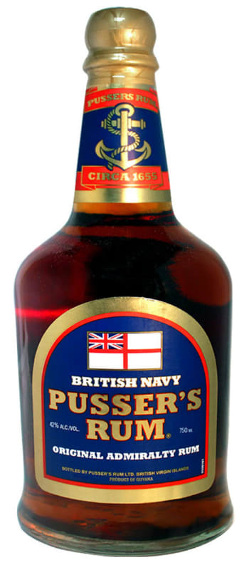 British Navy Pusser's Original Admiralty Rum Front Bottle Shot