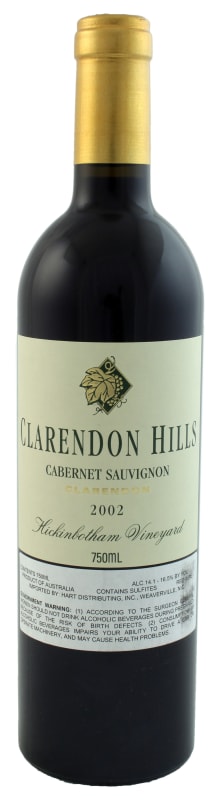 Clarendon Hills Hickinbotham Cabernet Sauvignon 2002 Front Bottle Shot