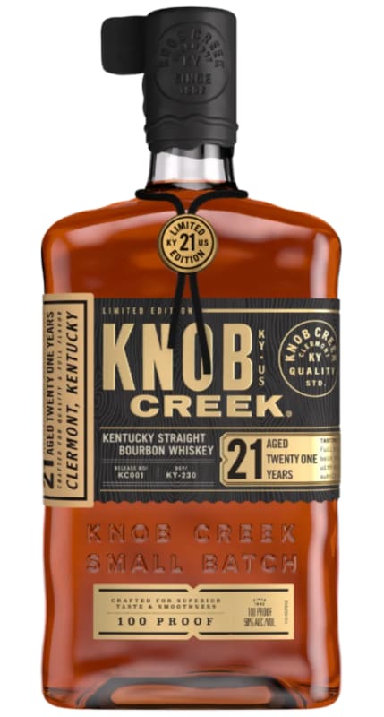Knob Creek 21 Year Limited Edition Small Batch Kentucky Straight Bourbon Whiskey Front Bottle Shot