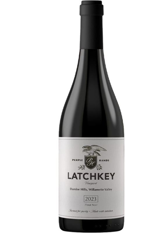 Purple Hands Latchkey Vineyard Pinot Noir 2023 Front Bottle Shot