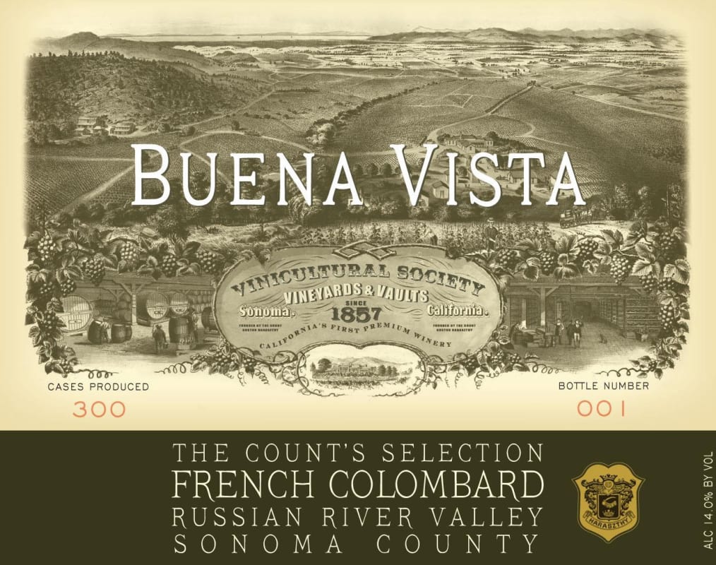 Buena Vista Count’s Selection French Colombard 2014 Front Label