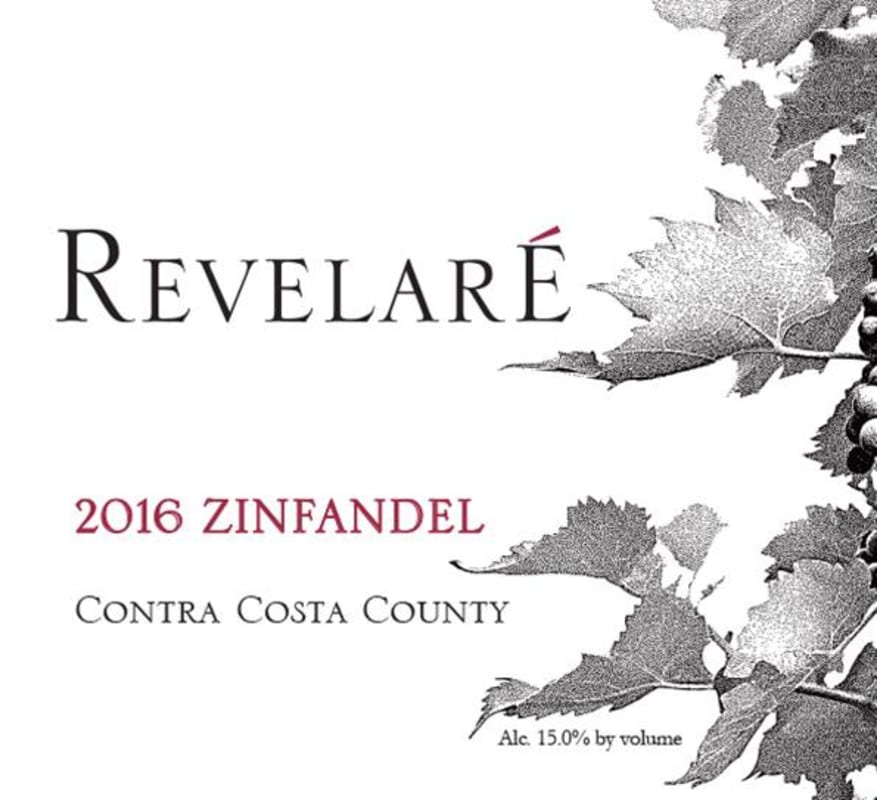 Revelare Contra Costa County Zinfandel 2016 Front Label